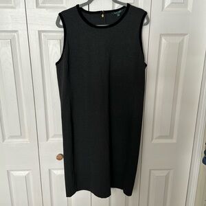 Lauren stretch flannel dark grey dress with black velvet trim size xxl